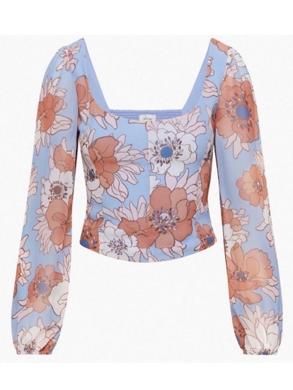 Aritzia Wilfred Grace Bustier Floral Soft Iris Poetic Top S